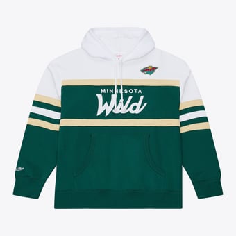 Men's Mitchell & Ness Dark Green Minnesota Wild Head Coach Hoodie