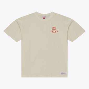 Men's Mitchell & Ness Cream Anaheim Ducks Core Essentials T-Shirt