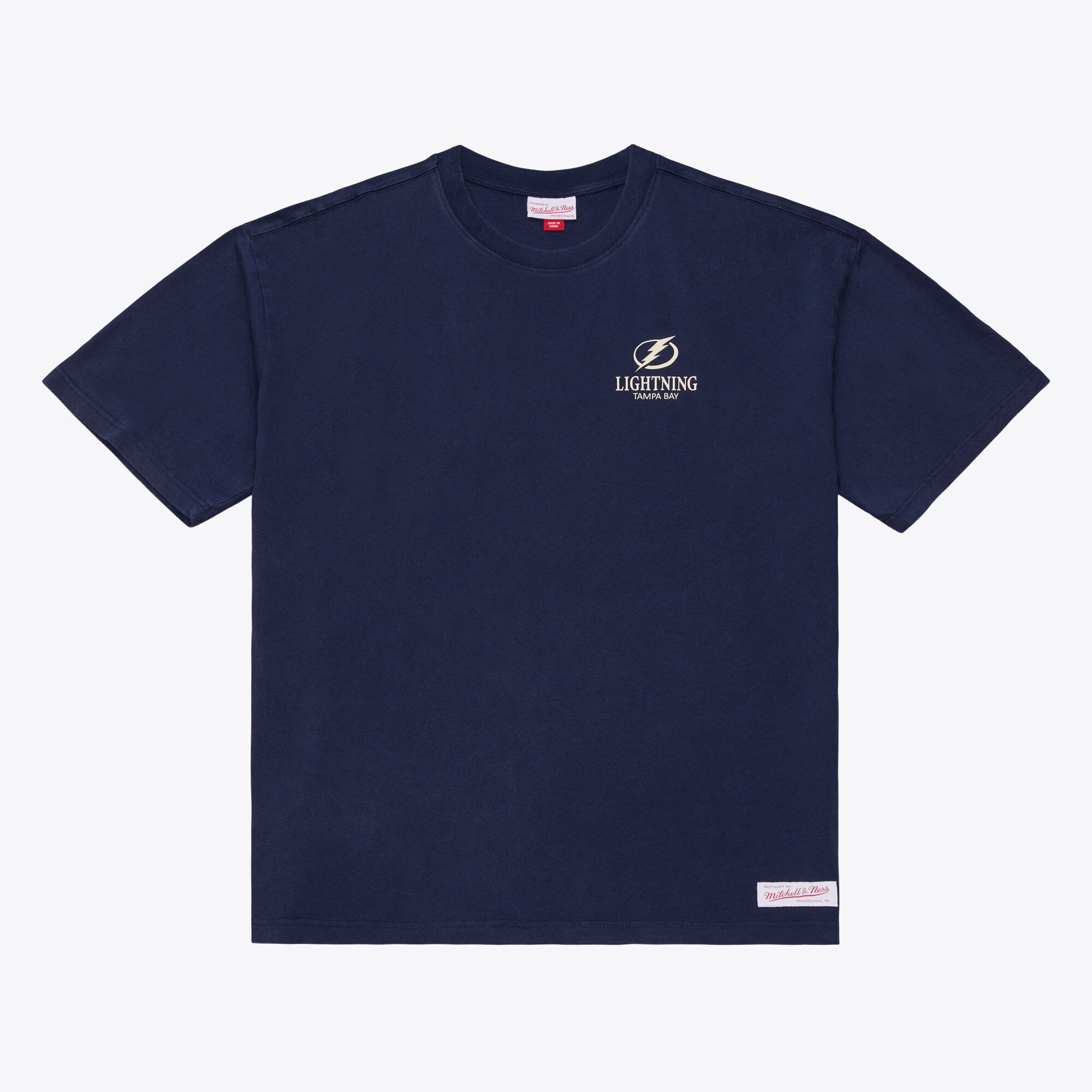 Men's Mitchell & Ness Navy Tampa Bay Lightning Core Essentials T-Shirt