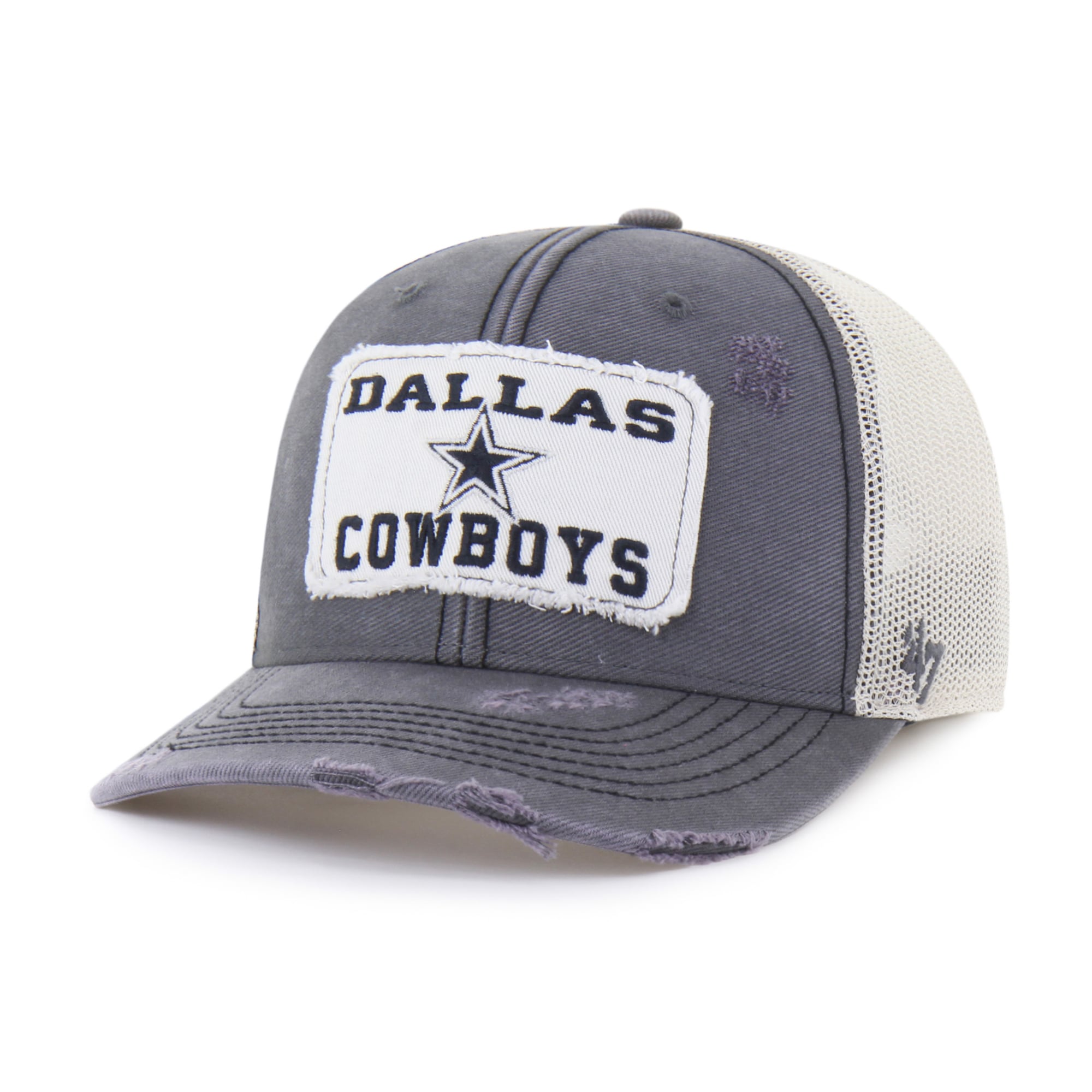 Men's '47 Charcoal Dallas Cowboys Well-Worn Egremont Adjustable Trucker Hat