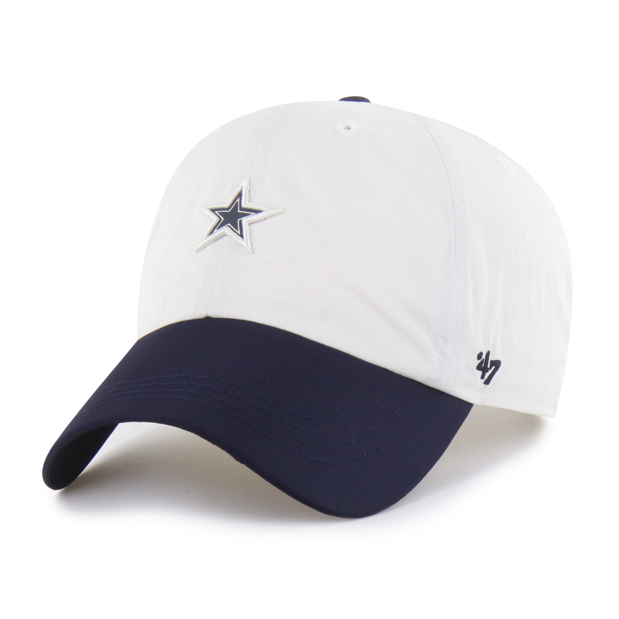 Men's '47 Cream/Navy Dallas Cowboys Modernia Clean Up Adjustable Hat