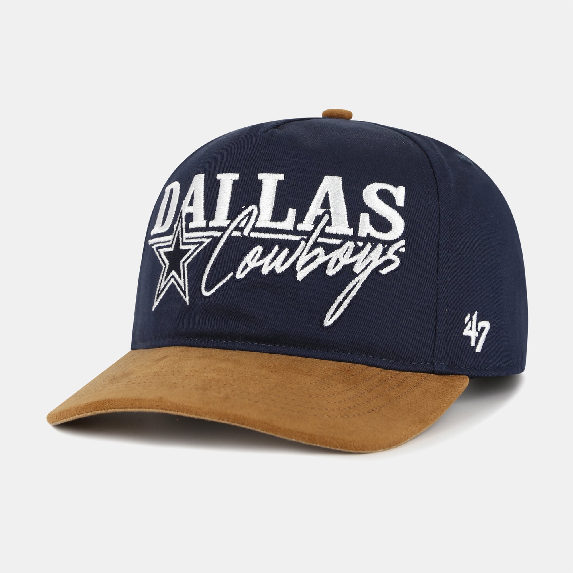 Men's '47 Navy/Brown Dallas Cowboys Hitch Adjustable Hat