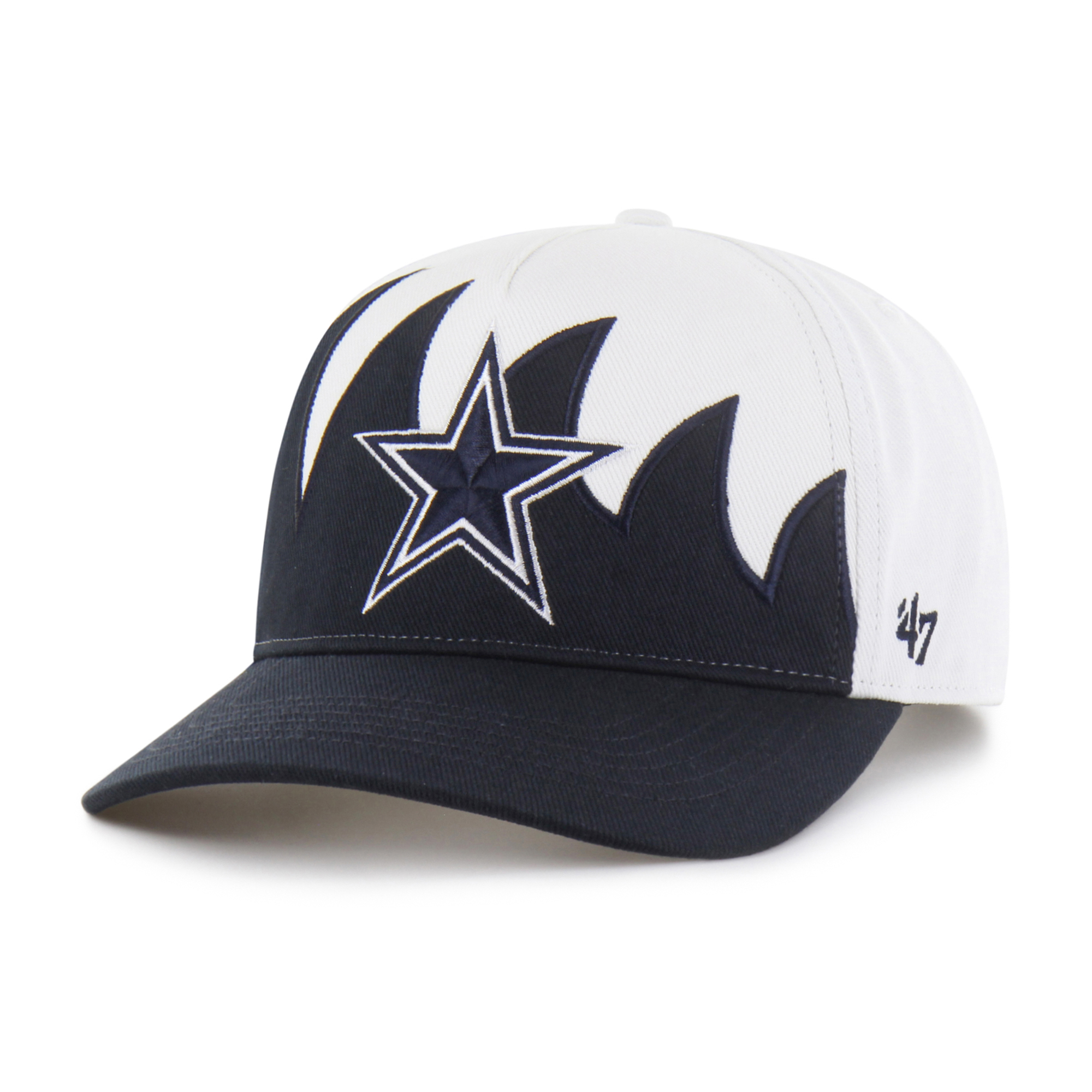 Men's '47 White/Navy Dallas Cowboys Jagged Hitch Adjustable Hat