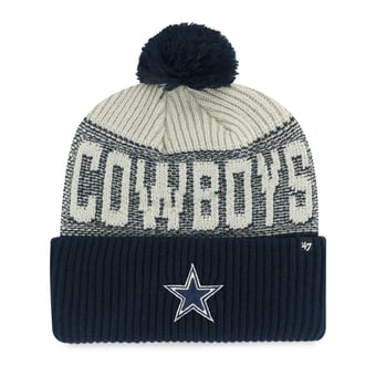 Men's '47 Navy Dallas Cowboys Bone Chill Cuffed Knit Hat with Pom