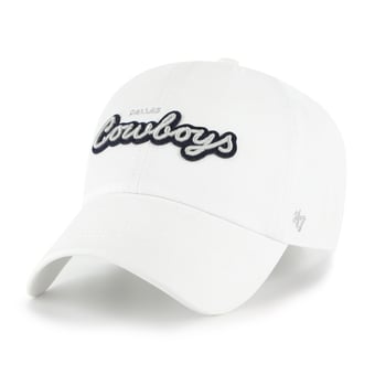 Women's '47  White Dallas Cowboys Trendy Script Clean Up Adjustable Hat