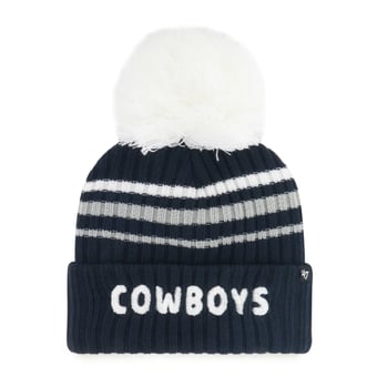 Women's '47 Navy Dallas Cowboys Fuzzy Script Cuffed Knit Hat with Pom