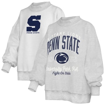 Women's Pressbox  Heather Gray Penn State Nittany Lions Reversible Sweatshirt
