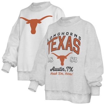 Women's Pressbox  Heather Gray Texas Longhorns Reversible Sweatshirt