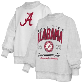 Women's Pressbox  Heather Gray Alabama Crimson Tide Reversible Sweatshirt