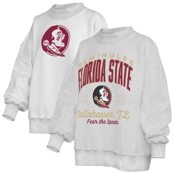 Women's Pressbox  Heather Gray Florida State Seminoles Reversible Sweatshirt