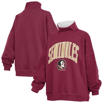 Women's Pressbox  Garnet Florida State Seminoles Oversized Mock Neck Sweatshirt