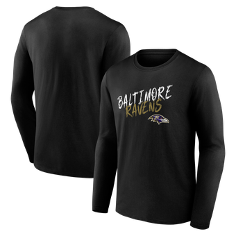 Men's Black Baltimore Ravens Hustle Long Sleeve T-Shirt