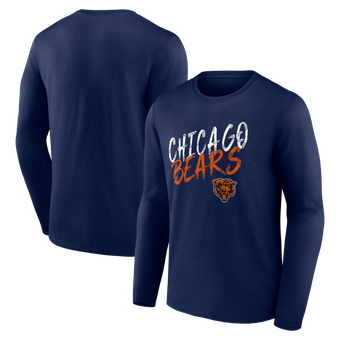 Men's Navy Chicago Bears Hustle Long Sleeve T-Shirt