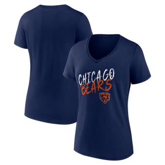 Women's Navy Chicago Bears Hustle V-Neck T-Shirt