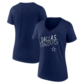 Women's Navy Dallas Cowboys Hustle V-Neck T-Shirt