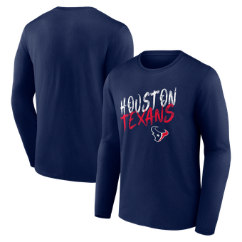 Men's Navy Houston Texans Hustle Long Sleeve T-Shirt