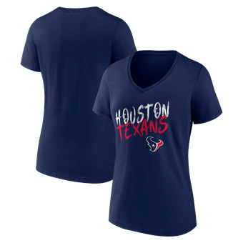 Women's Navy Houston Texans Hustle V-Neck T-Shirt