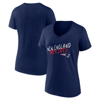 Women's Navy New England Patriots Hustle V-Neck T-Shirt