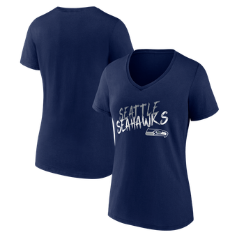 Women's College Navy Seattle Seahawks Hustle V-Neck T-Shirt