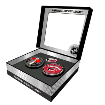 Carolina Hurricanes Stanley Cup Retro Puck & 3D Cup Puck Gift Box Set