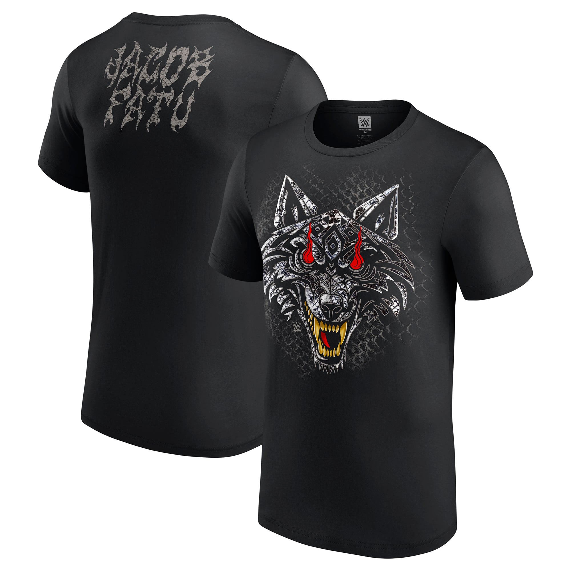 Men's Black Jacob Fatu Tribal Wolf Head T-Shirt