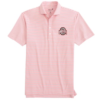 Men's johnnie-O  Scarlet Ohio State Buckeyes Stetsons Stripe Polo