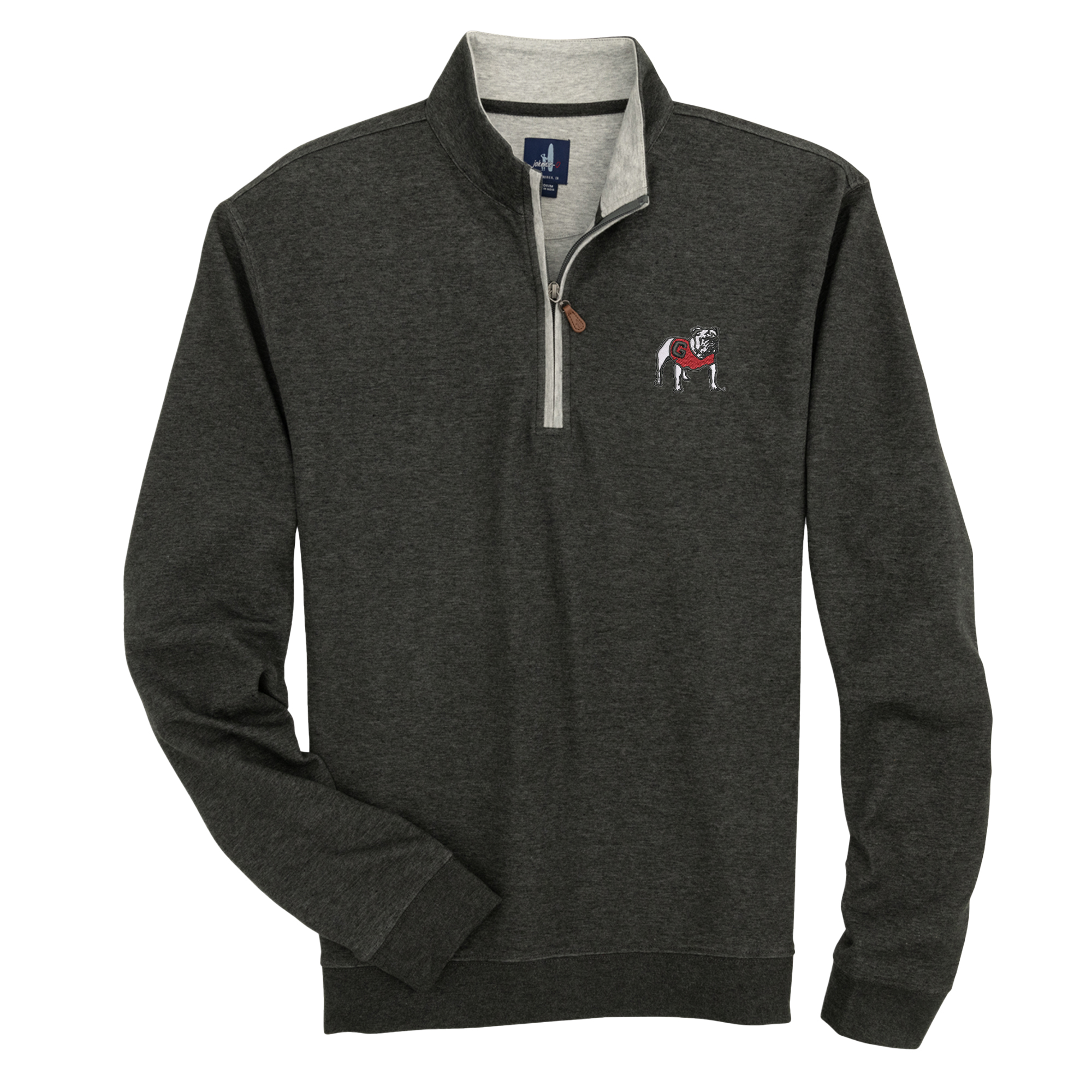 Men's johnnie-O  Black Georgia Bulldogs Sully Tri-Blend Quarter-Zip Pullover