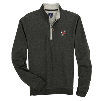 Men's johnnie-O  Black Georgia Bulldogs Sully Tri-Blend Quarter-Zip Pullover