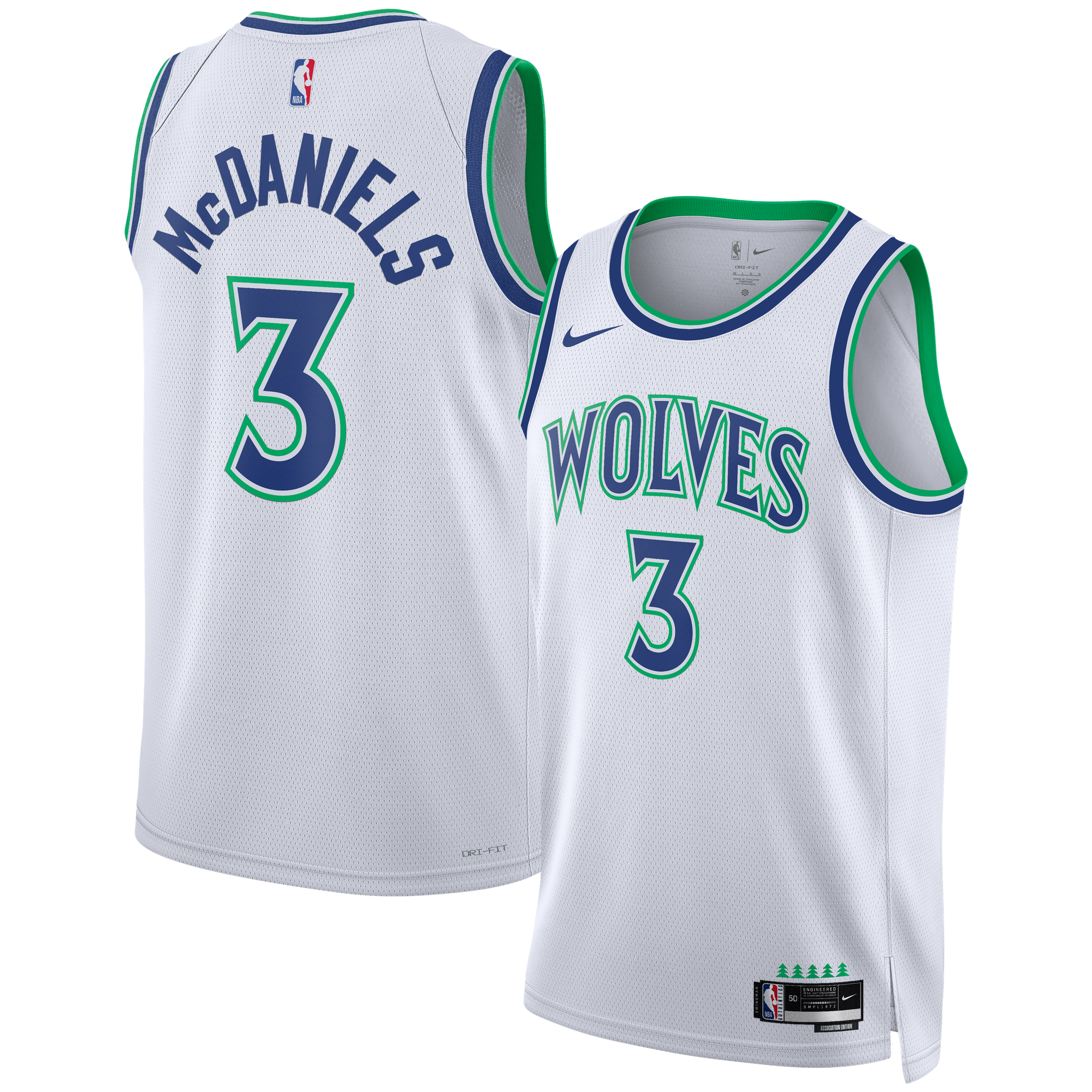 Nike Men's and Women's Jaden McDaniels White Minnesota Timberwolves Swingman Association Edition Jersey - White