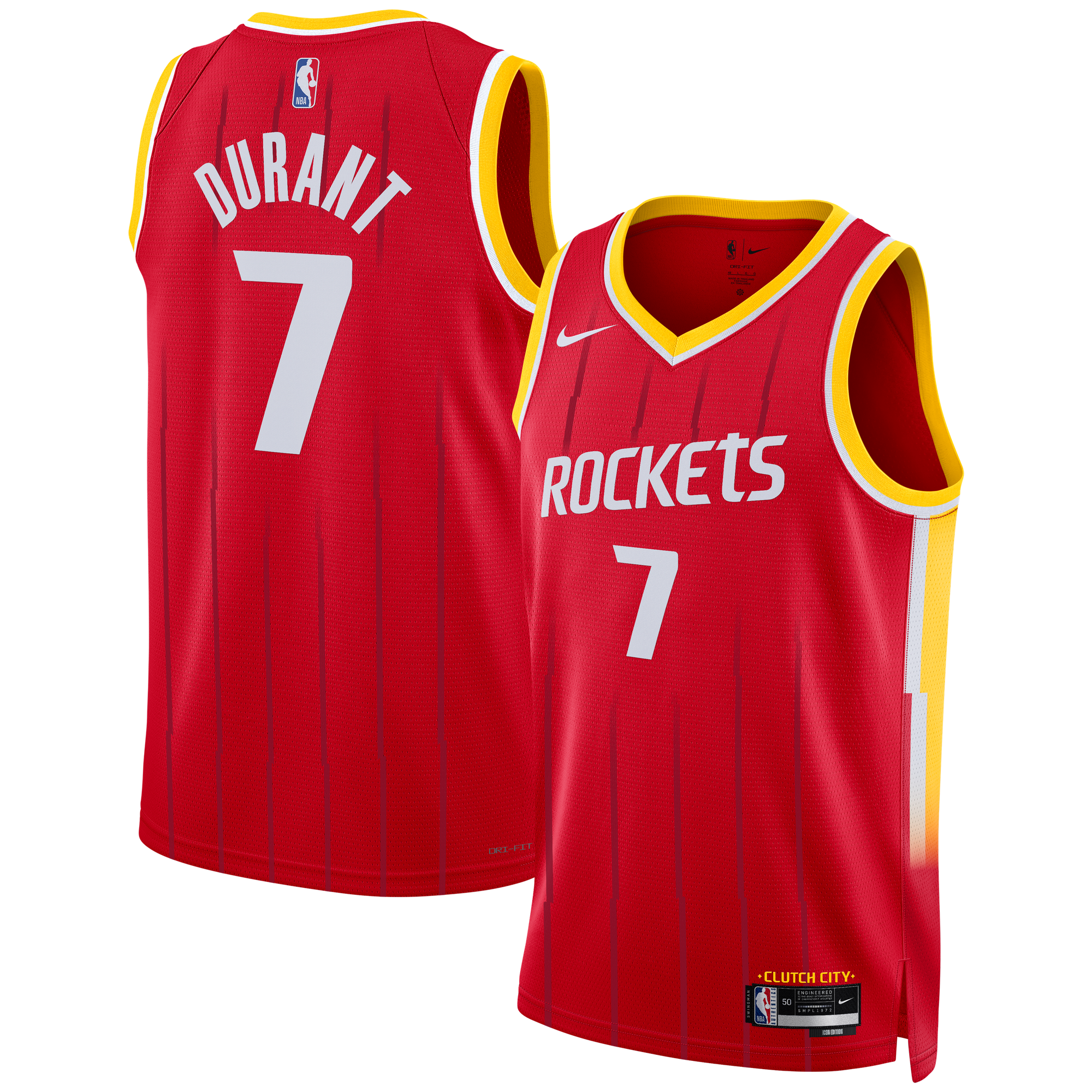 Unisex Nike Kevin Durant Red Houston Rockets Swingman Jersey - Icon Edition