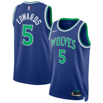 Unisex Nike Anthony Edwards Blue Minnesota Timberwolves Swingman Jersey - Icon Edition