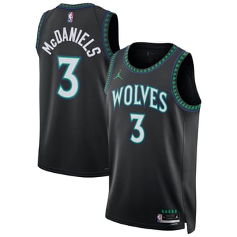 Unisex Jordan Brand Jaden McDaniels Black Minnesota Timberwolves Swingman Jersey - Statement Edition