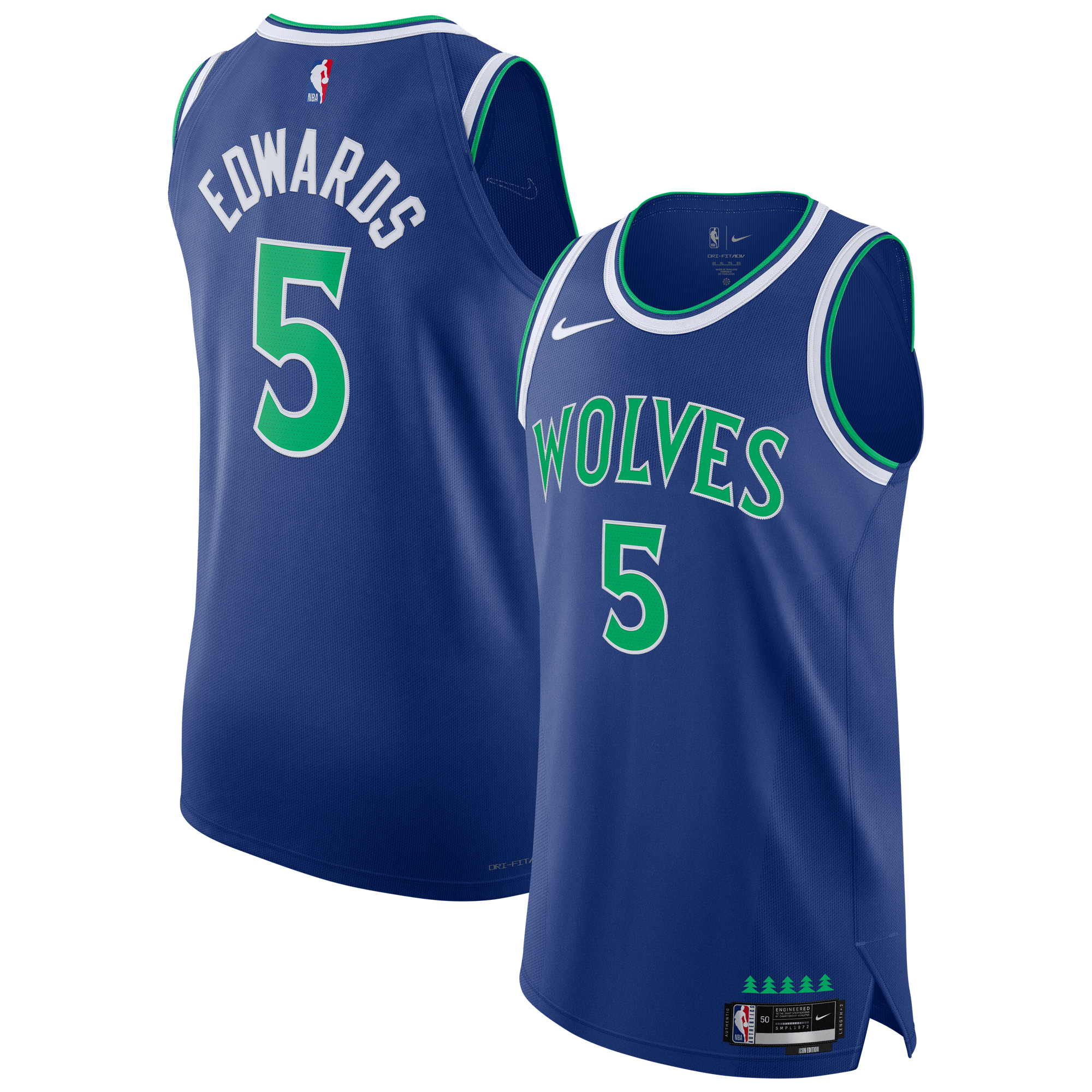 Men's Nike Anthony Edwards Blue Minnesota Timberwolves Authentic Jersey - Icon Edition