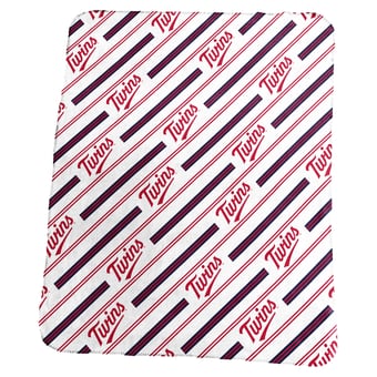 "Logo Brands Minnesota Twins 50"" x 60"" Classic Vertical Stripe Fleece Throw Blanket"