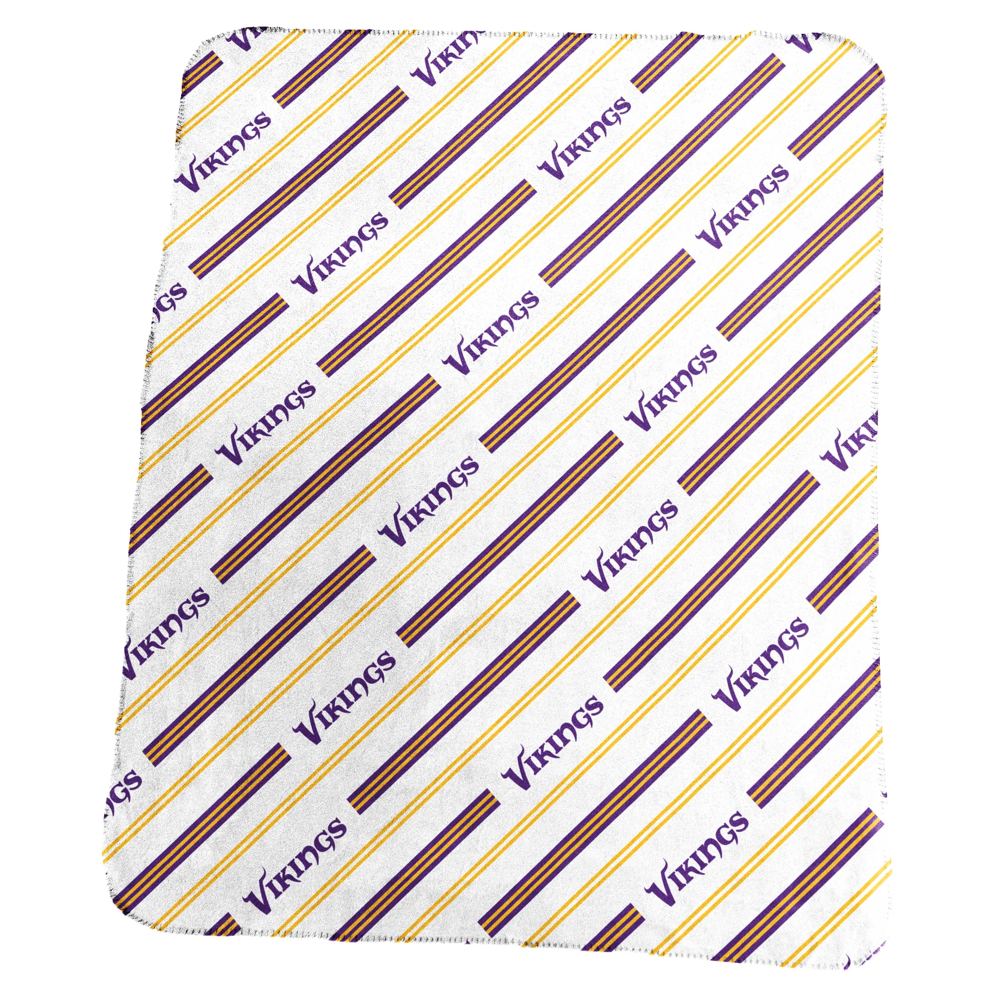 Logo Brands Minnesota Vikings 50" x 60" Classic Vertical Stripe Fleece Throw Blanket