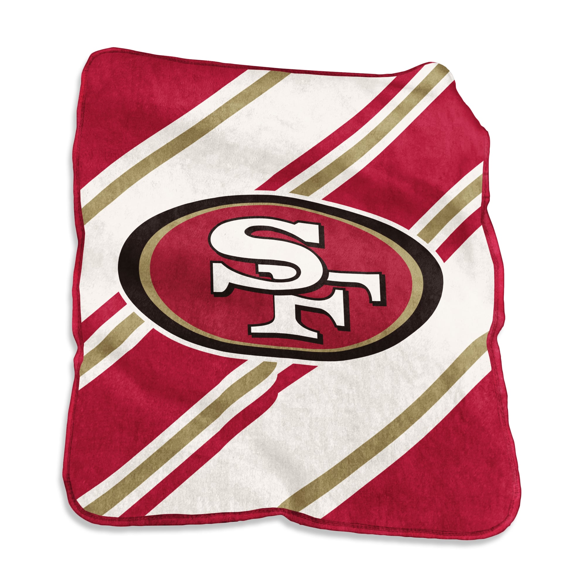 Logo Brands San Francisco 49ers 50" x 60" Raschel Stripe Throw Blanket