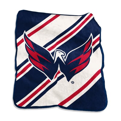 Logo Brands Washington Capitals 50" x 60" Raschel Stripe Throw Blanket