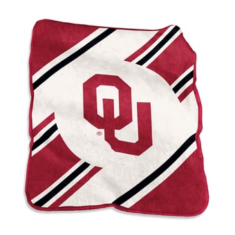 "Logo Brands Oklahoma Sooners 50"" x 60"" Raschel Stripe Throw Blanket"