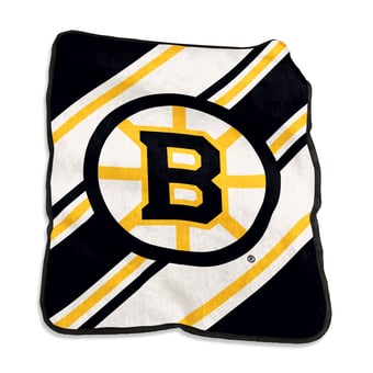 Logo Brands Boston Bruins 50" x 60" Raschel Stripe Throw Blanket