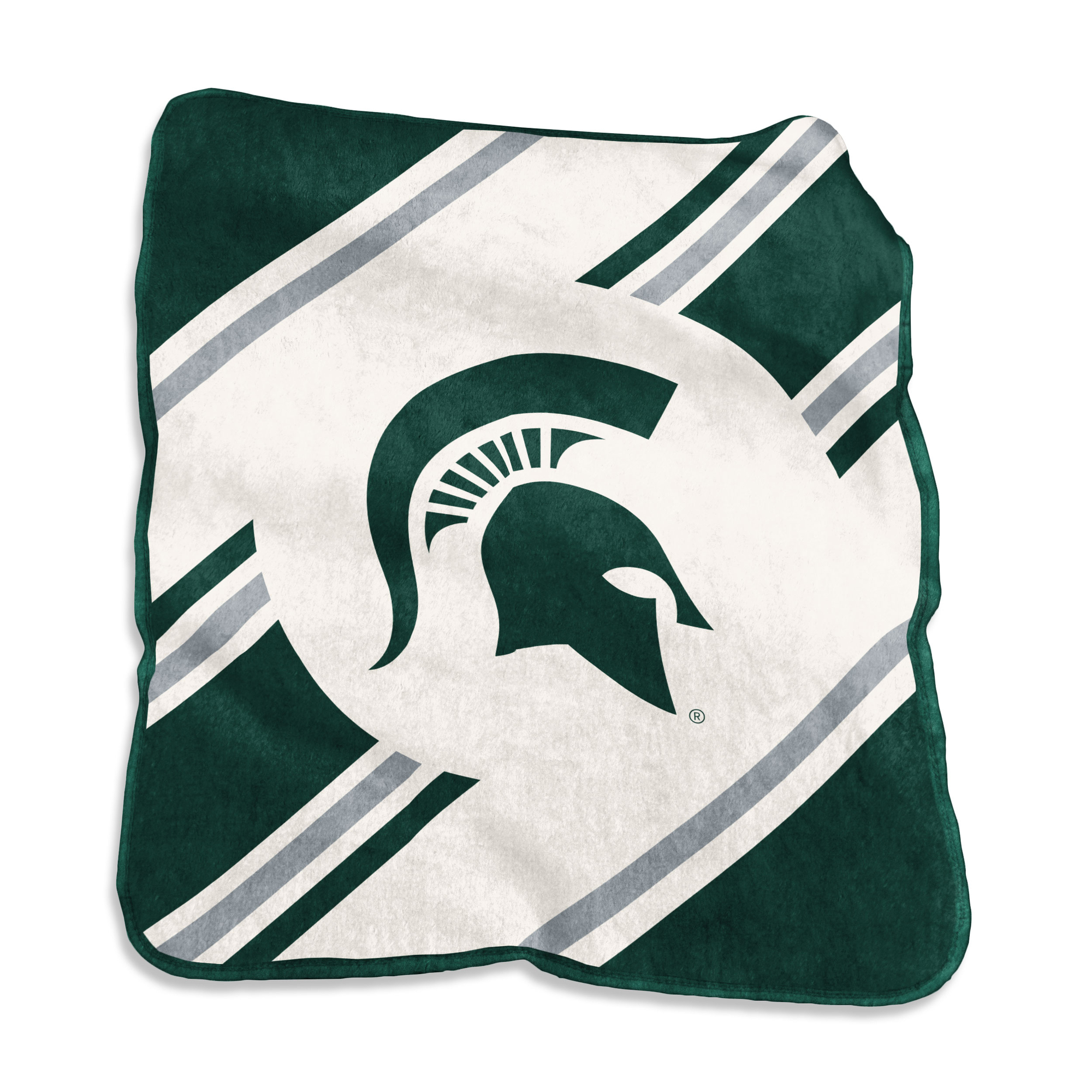 Logo Brands Michigan State Spartans 50" x 60" Raschel Stripe Throw Blanket