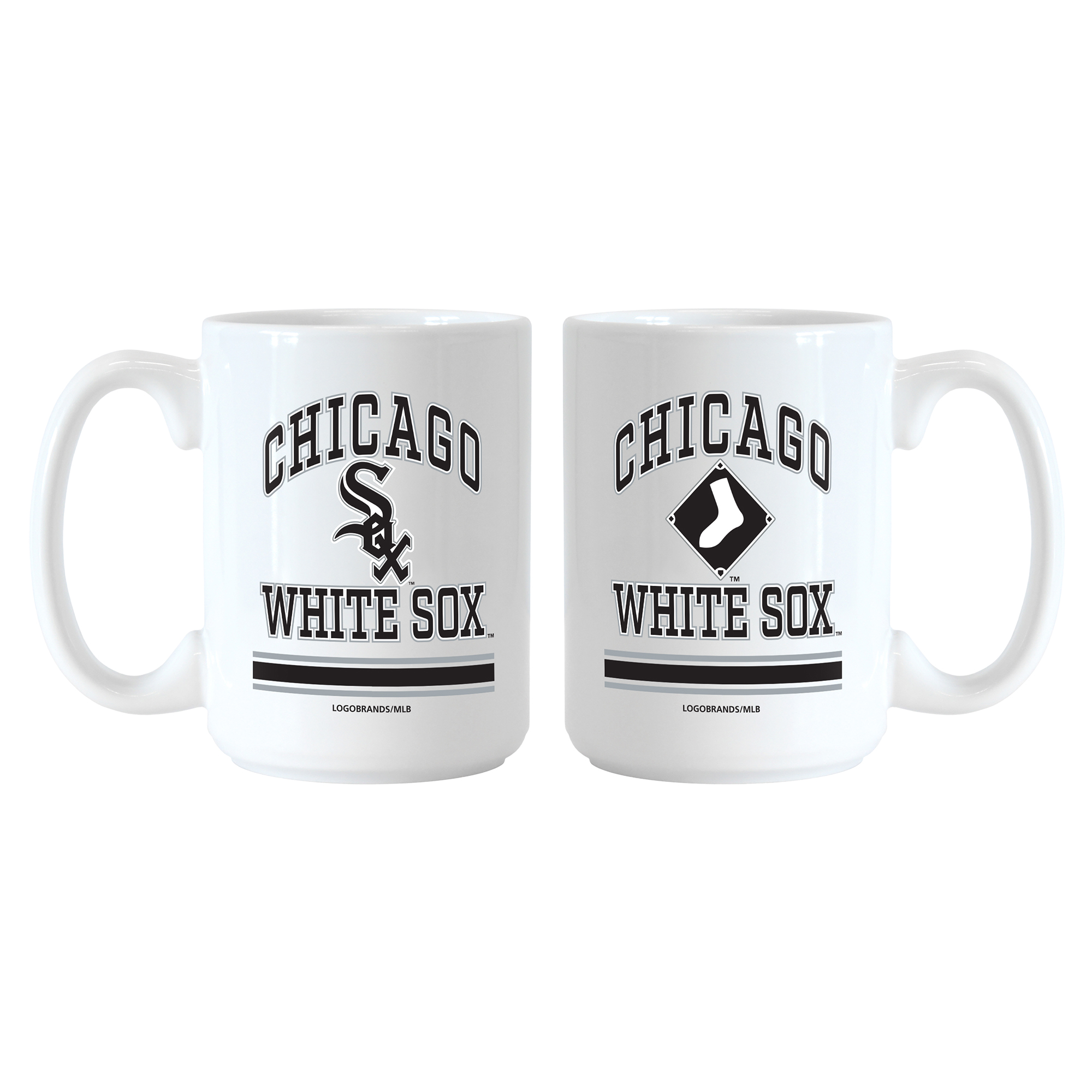 Logo Brands Chicago White Sox 15oz. Current & Throwback Mug Set