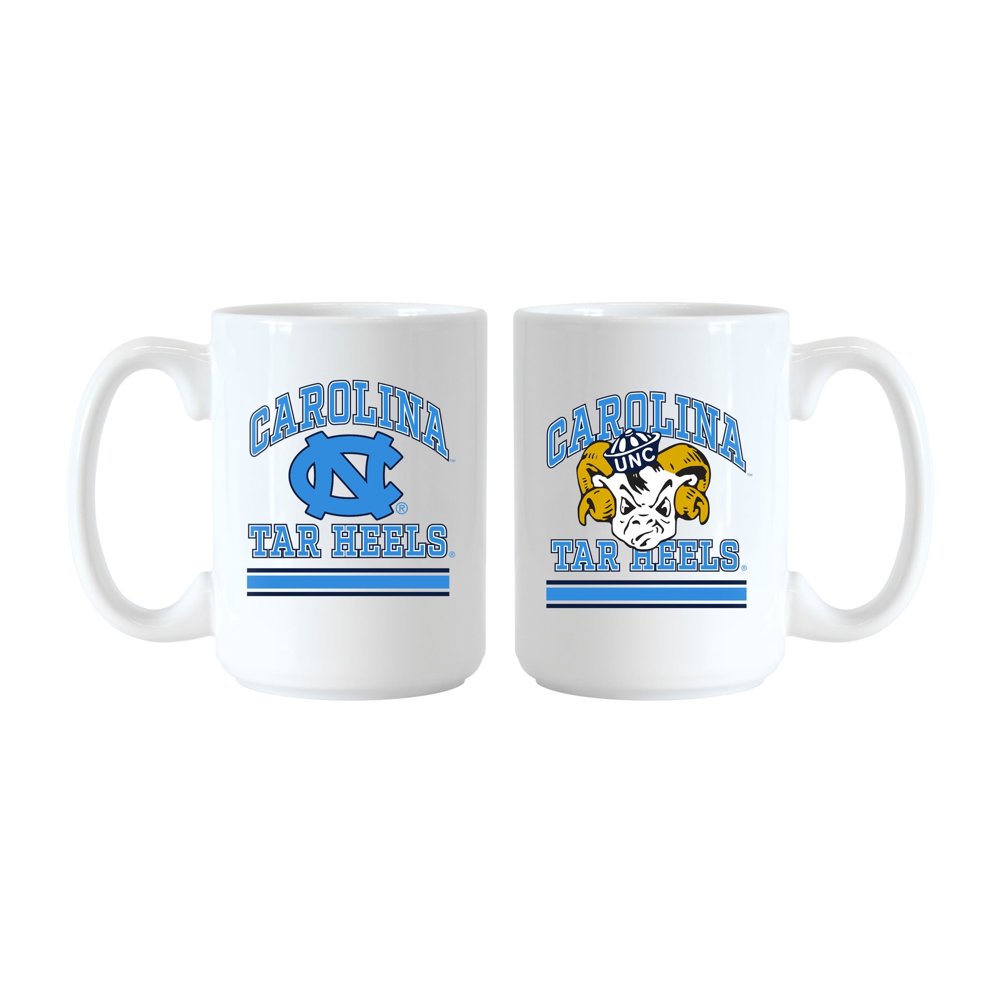Logo Brands North Carolina Tar Heels 15oz. Current & Throwback Mug Set