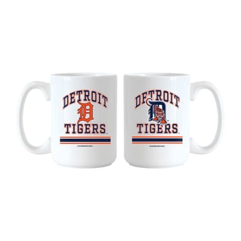Logo Brands Detroit Tigers 15oz. Current & Throwback Mug Set