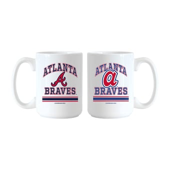 Logo Brands Atlanta Braves 15oz. Current & Throwback Mug Set