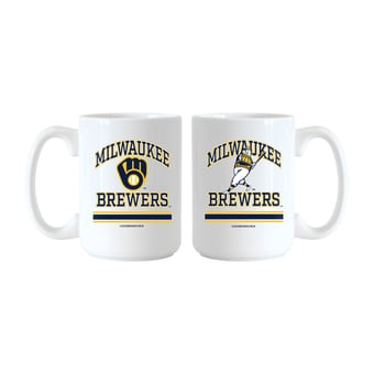 Logo Brands Milwaukee Brewers 15oz. Current & Throwback Mug Set