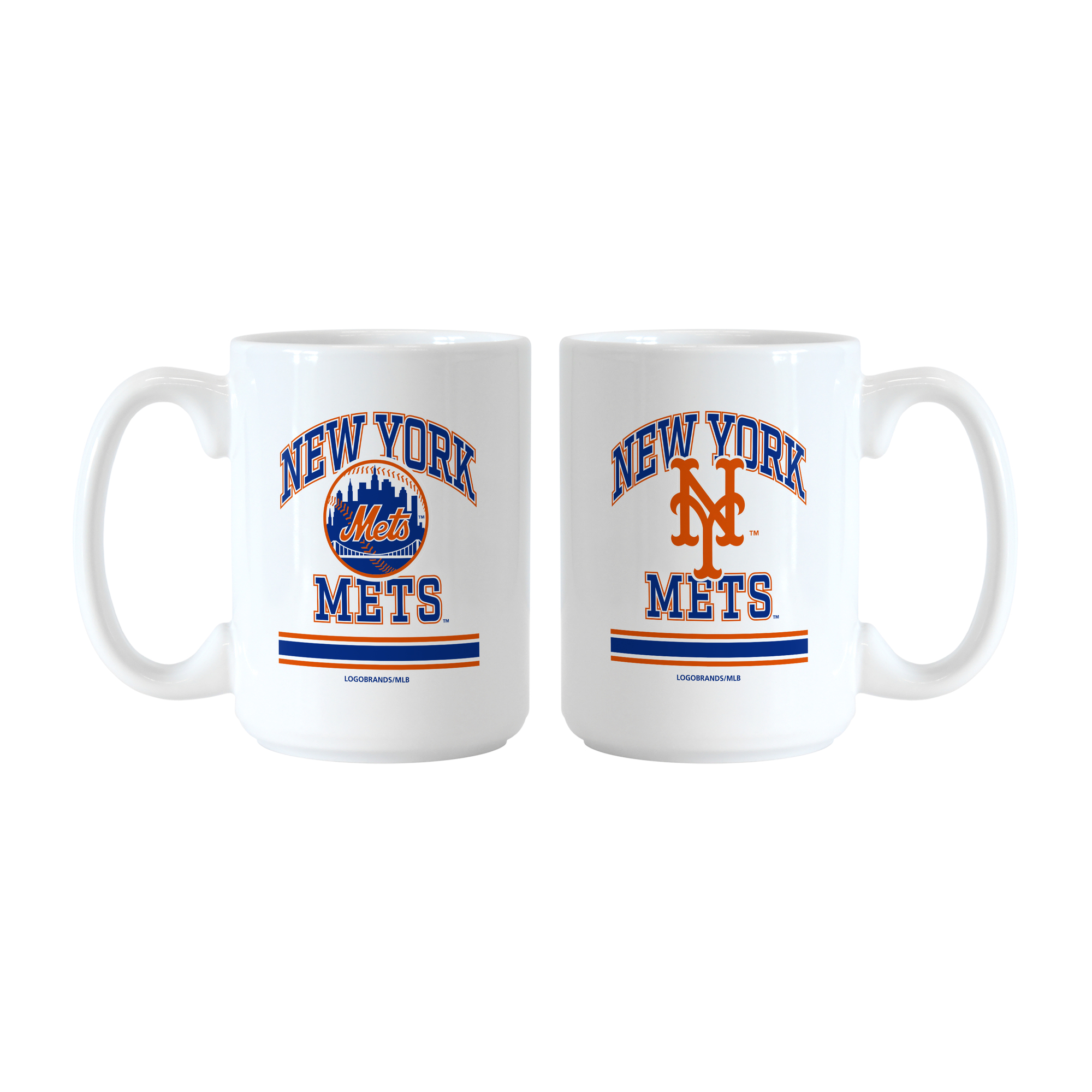 Logo Brands New York Mets 15oz. Current & Throwback Mug Set