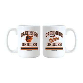 Logo Brands Baltimore Orioles 15oz. Current & Throwback Mug Set