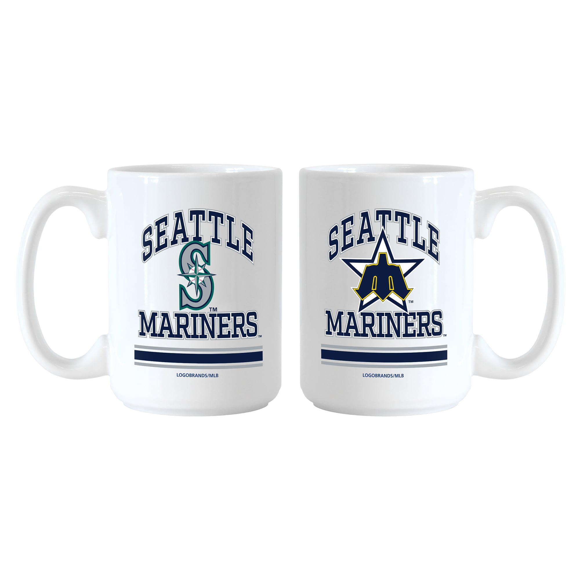 Logo Brands Seattle Mariners 15oz. Current & Throwback Mug Set