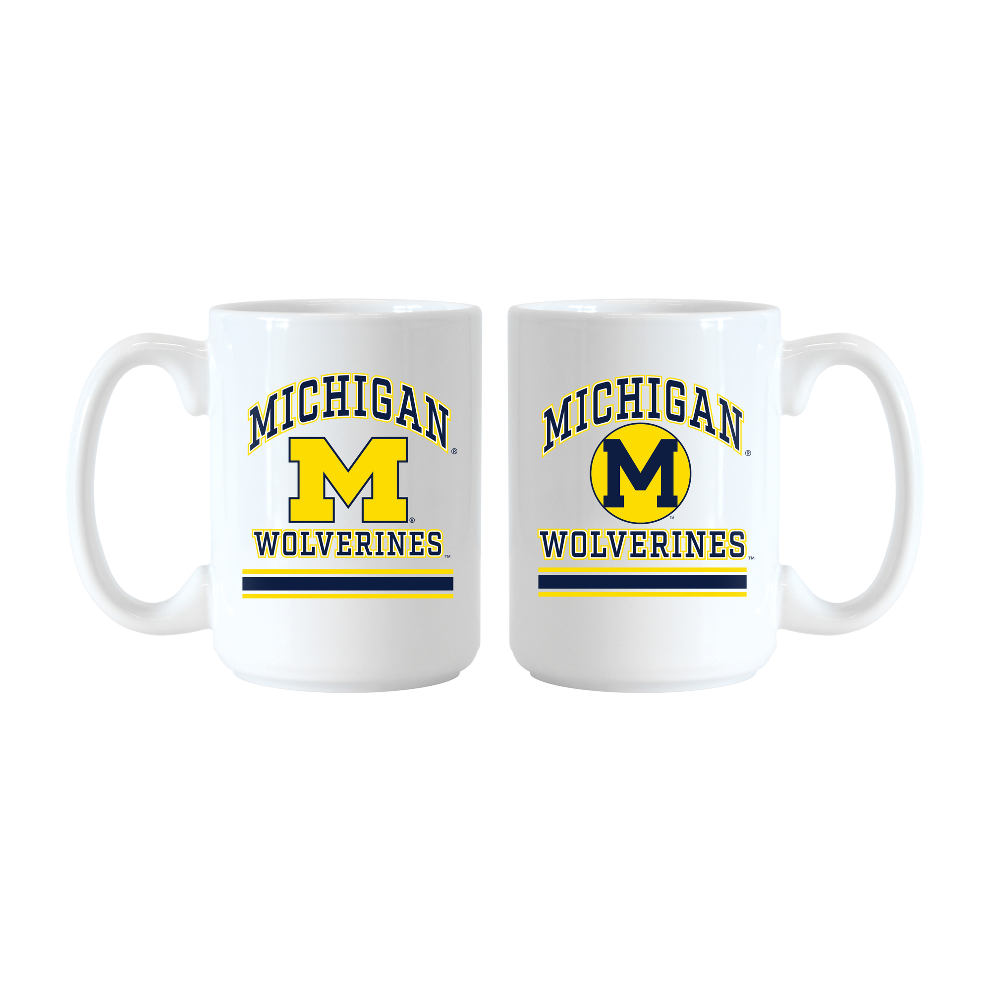 Logo Brands Michigan Wolverines 15oz. Current & Throwback Mug Set