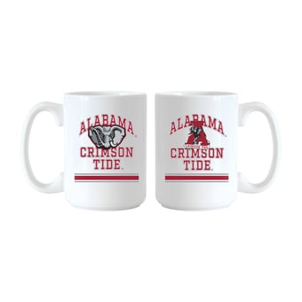 Logo Brands Alabama Crimson Tide 15oz. Current & Throwback Mug Set